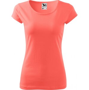 MALFINI® Dámské lehce vypasované bavlněné tričko Malfini s kratšími rukávky Barva: korálová, Velikost: S