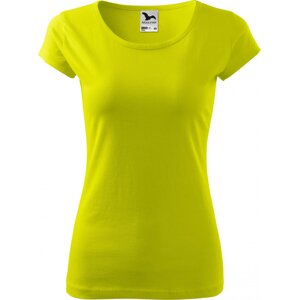 MALFINI® Dámské lehce vypasované bavlněné tričko Malfini s kratšími rukávky Barva: Limetková žlutá, Velikost: XXL