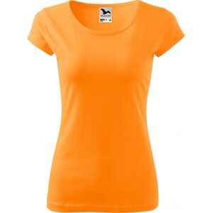 MALFINI® Dámské lehce vypasované bavlněné tričko Malfini s kratšími rukávky Barva: mandarin, Velikost: XXL