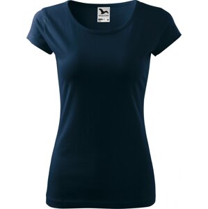 MALFINI® Dámské lehce vypasované bavlněné tričko Malfini s kratšími rukávky Barva: modrá námořní, Velikost: M
