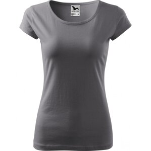 MALFINI® Dámské lehce vypasované bavlněné tričko Malfini s kratšími rukávky Barva: šedá ocelová, Velikost: XXL