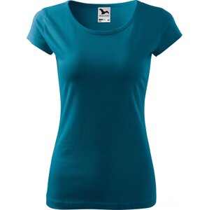 MALFINI® Dámské lehce vypasované bavlněné tričko Malfini s kratšími rukávky Barva: modrá petrolejová, Velikost: XXL