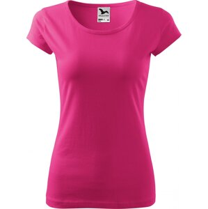 MALFINI® Dámské lehce vypasované bavlněné tričko Malfini s kratšími rukávky Barva: purpurová, Velikost: L