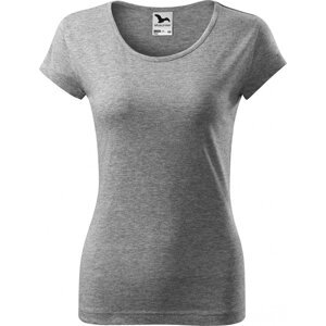 MALFINI® Dámské lehce vypasované bavlněné tričko Malfini s kratšími rukávky Barva: Šedý melír tmavý, Velikost: XXL