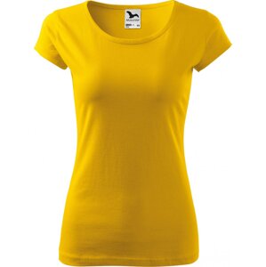 MALFINI® Dámské lehce vypasované bavlněné tričko Malfini s kratšími rukávky Barva: Žlutá, Velikost: XXL