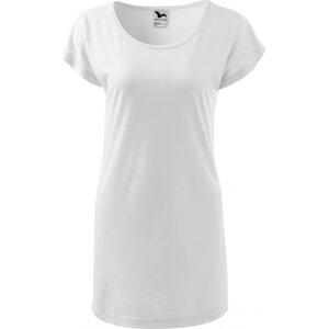 MALFINI® Volné tričko šaty Love z viskózy s lodičkovým výstřihem Barva: Bílá, Velikost: M