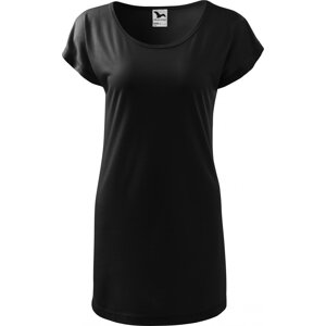 MALFINI® Volné tričko šaty Love z viskózy s lodičkovým výstřihem Barva: Černá, Velikost: L