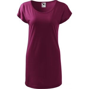 MALFINI® Volné tričko šaty Love z viskózy s lodičkovým výstřihem Barva: fuchsiová tmavá, Velikost: L