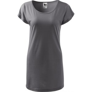 MALFINI® Volné tričko šaty Love z viskózy s lodičkovým výstřihem Barva: šedá ocelová, Velikost: L