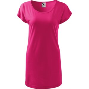 MALFINI® Volné tričko šaty Love z viskózy s lodičkovým výstřihem Barva: růžová výrazná, Velikost: XXL