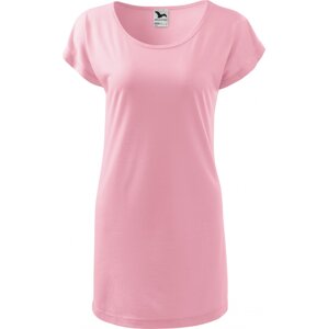 MALFINI® Volné tričko šaty Love z viskózy s lodičkovým výstřihem Barva: růžová světlá, Velikost: XXL