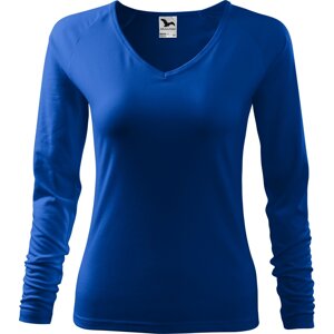 MALFINI® Dámské přiléhavé tričko Elagance do véčka s dlouhým rukávem Barva: modrá královská, Velikost: XXL