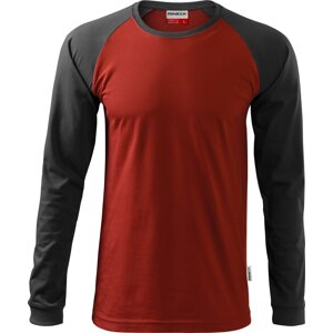 MALFINI® Pánské baseballové tričko Malfini Street s dlouhým rukávem s manžetami Barva: červená marlboro, Velikost: L