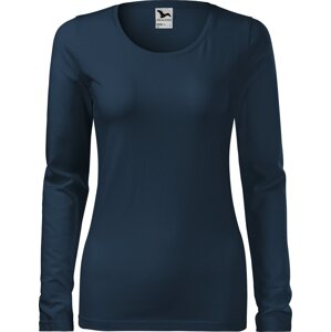 MALFINI® Dámské dlouhé strečové tričko Malfini s dlouhým rukávem Barva: modrá námořní, Velikost: XXL