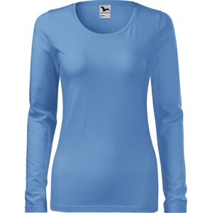 MALFINI® Dámské dlouhé strečové tričko Malfini s dlouhým rukávem Barva: modrá nebeská, Velikost: XXL