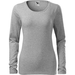 MALFINI® Dámské dlouhé strečové tričko Malfini s dlouhým rukávem Barva: Šedý melír tmavý, Velikost: L
