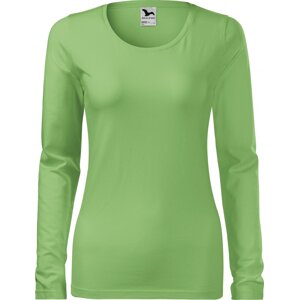 MALFINI® Dámské dlouhé strečové tričko Malfini s dlouhým rukávem Barva: trávově zelená, Velikost: XXL
