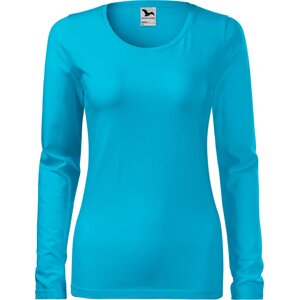 MALFINI® Dámské dlouhé strečové tričko Malfini s dlouhým rukávem Barva: Tyrkysová, Velikost: XXL