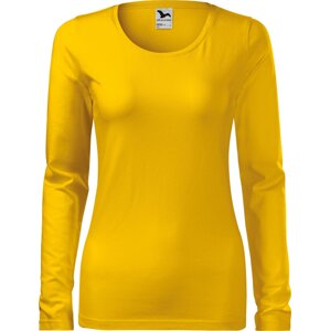 MALFINI® Dámské dlouhé strečové tričko Malfini s dlouhým rukávem Barva: Žlutá, Velikost: XXL