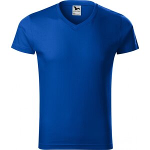 MALFINI® Pánské vypasované bavlněné slim-fit tričko do véčka Barva: modrá královská, Velikost: 3XL
