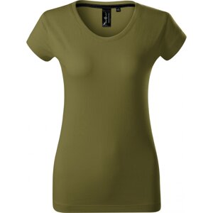 MALFINI Premium® Exkluzivní dámské tričko s hlubším výstřihem 160 g/m Barva: Olivová, Velikost: L