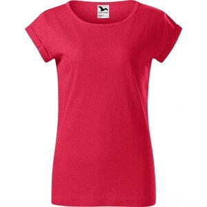 MALFINI® Volné směsové tričko Fusion s ohrnutými rukávky Barva: červený melír, Velikost: XXL