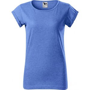 MALFINI® Volné směsové tričko Fusion s ohrnutými rukávky Barva: modrý melír, Velikost: XXL