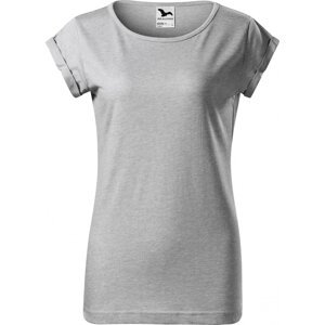 MALFINI® Volné směsové tričko Fusion s ohrnutými rukávky Barva: stříbrný melír, Velikost: XXL