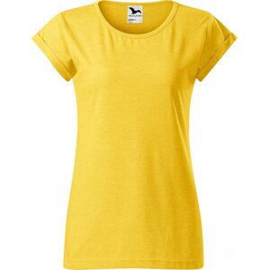 MALFINI® Volné směsové tričko Fusion s ohrnutými rukávky Barva: žlutý melír, Velikost: XXL