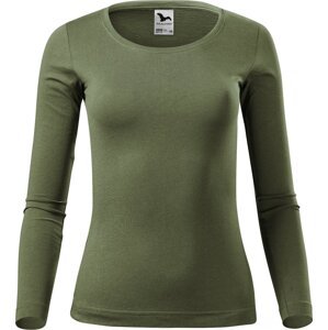 MALFINI® Dámské bavlněné triko Malfini s dlouhým rukávem 160 g/m Barva: zelená khaki, Velikost: XXL