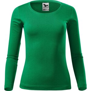 MALFINI® Dámské bavlněné triko Malfini s dlouhým rukávem 160 g/m Barva: zelená střední, Velikost: XXL