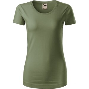 MALFINI® Dámské lehce vypasované tričko Malfini z organické bavlny 160 g/m Barva: zelená khaki, Velikost: XXL