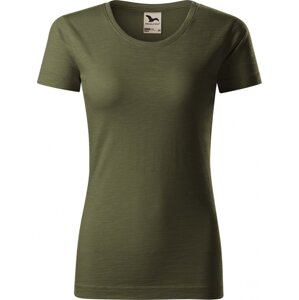 MALFINI® Dámské tričko Malfini z organické bavlny a provedení Slub 150 g/m Barva: military, Velikost: XXL