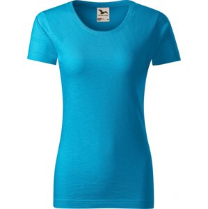 MALFINI® Dámské tričko Malfini z organické bavlny a provedení Slub 150 g/m Barva: Tyrkysová, Velikost: L