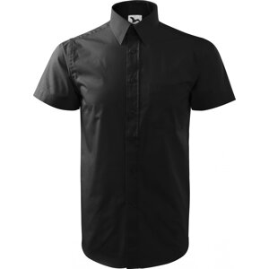 MALFINI® Pánská popelínová košile Chic Malfini s krátkým rukávem, 100% bavlna Barva: Černá, Velikost: XXL