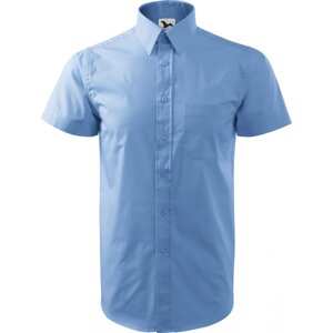 MALFINI® Pánská popelínová košile Chic Malfini s krátkým rukávem, 100% bavlna Barva: modrá nebeská, Velikost: 3XL