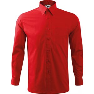 MALFINI® Pánská popelínová košile Malfini s dlouhým rukávem 100% bavlna Barva: Červená, Velikost: L