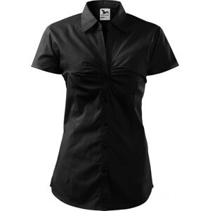 MALFINI® Dámská popelínová košile Chic s pásovými záševky Barva: Černá, Velikost: XXL