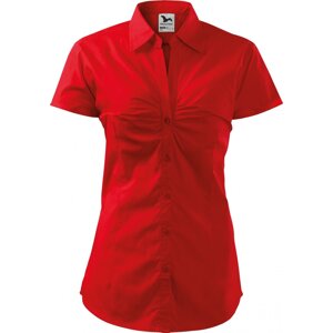 MALFINI® Dámská popelínová košile Chic s pásovými záševky Barva: Červená, Velikost: L