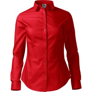 MALFINI® Dámská popelínová košile Style Malfini v projmuté střihu, dlouhý rukáv Barva: Červená, Velikost: XXL