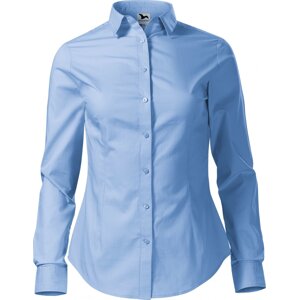 MALFINI® Dámská popelínová košile Style Malfini v projmuté střihu, dlouhý rukáv Barva: modrá nebeská, Velikost: XXL