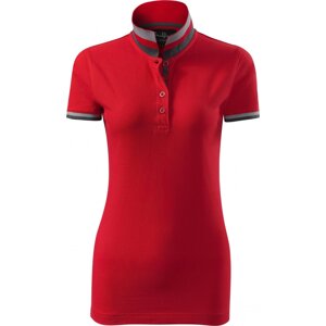 MALFINI Premium® Dámská piké polokošile se stojacím límečkem, 100% bavlna Barva: Červená, Velikost: L