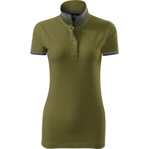 MALFINI Premium® Dámská piké polokošile se stojacím límečkem, 100% bavlna Barva: Olivová, Velikost: XL