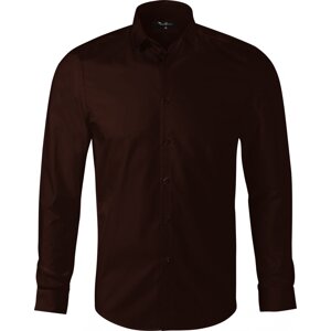 MALFINI® Pánská slim fit košile Dynamic Malfini Premium s dlouhým rukávem, 60% bavny Barva: kávová, Velikost: XXL