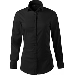 MALFINI Premium® Jemně strečová slim fit košile Dynamic Malfini Premium s dlouhým rukávem, 73% bavny Barva: Černá, Velikost: XXL