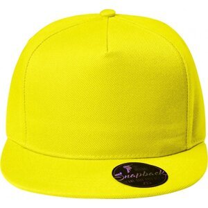 MALFINI® Keprová 5 panelová čepice Rap s rovným kšiltem Barva: žlutá citronová, Velikost: nastavitelná
