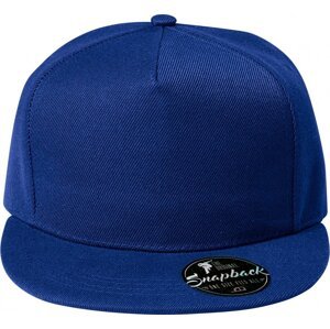 MALFINI® Keprová 5 panelová čepice Rap s rovným kšiltem Barva: modrá královská, Velikost: nastavitelná