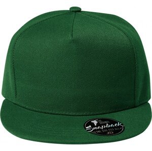 MALFINI® Keprová 5 panelová čepice Rap s rovným kšiltem Barva: Zelená lahvová, Velikost: nastavitelná