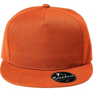 MALFINI® Keprová 5 panelová čepice Rap s rovným kšiltem Barva: Oranžová, Velikost: nastavitelná