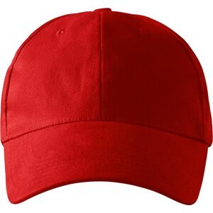 MALFINI® Dětská keprová čepice na suchý zip, 6 panelů Barva: Červená, Velikost: nastavitelná